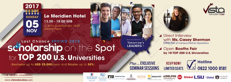 <p>Event : Scholarship on the Spot for TOP 200 U.S. Universities. Kloter Terakhir!<span style=